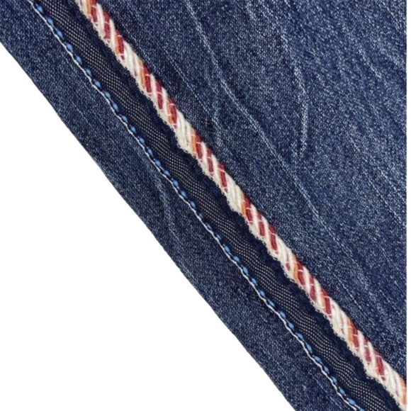 Anthropologie 27 Tall Pilcro Mid-Rise Slim Boyfriend Corded Side Denim Jeans - Picture 9 of 11